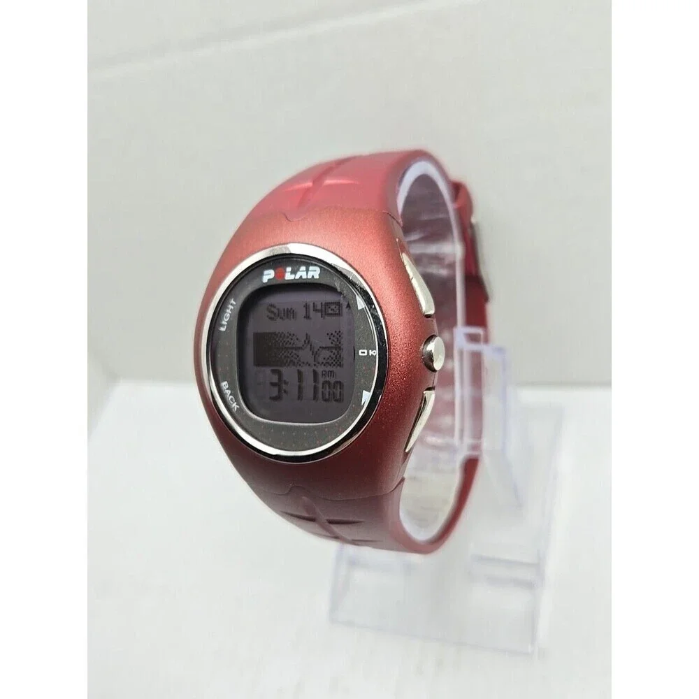 Polar F11 Red Heart Rate Fitness Monitor Watch New Battery Watch Only No Strap